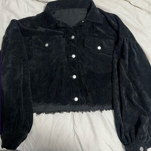 Black Corduroy Cropped Jacket